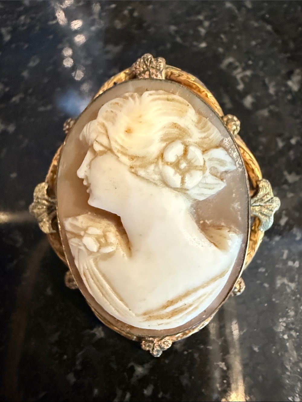 Vintage AMCO Cameo Brooch Pin Pendant